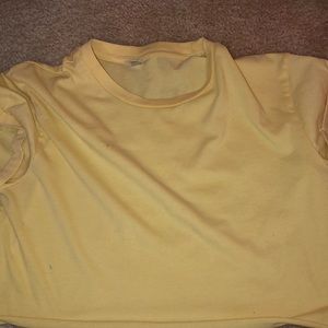Yellow cropped shirt